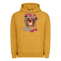 Pigment Peanut Butter minding my own small business blonde messy bun Urban Hoodie - texasbilliewilder