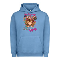 Pigment Pebble Blue minding my own small business blonde messy bun Urban Hoodie - texasbilliewilder