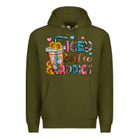 Army Green iced coffee addict Premium Hoodie - Zillion Design Studio
