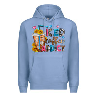 Colony Blue iced coffee addict Premium Hoodie - Zillion Design Studio