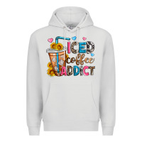 Dove Grey iced coffee addict Premium Hoodie - Zillion Design Studio