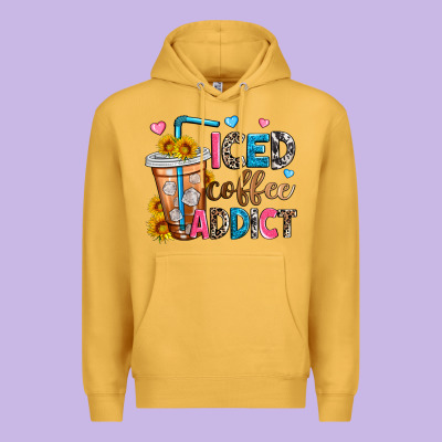 Iced Coffee Addict Premium Hoodie Designed By Zillion Design Studio