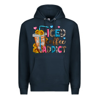 Navy iced coffee addict Premium Hoodie - Zillion Design Studio