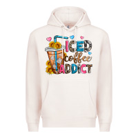 Pale Pink iced coffee addict Premium Hoodie - Zillion Design Studio