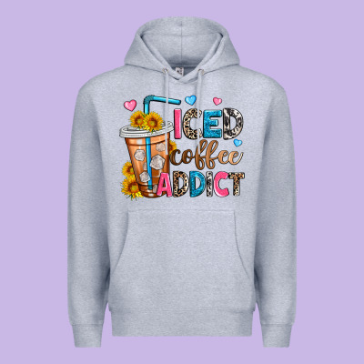 Iced Coffee Addict Premium Hoodie Designed By Zillion Design Studio