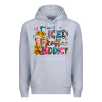 Heather Grey iced coffee addict Premium Hoodie - Zillion Design Studio