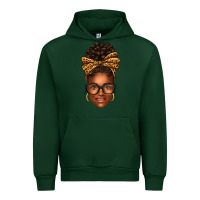 Forest Green afro woman messy bun Urban Hoodie - texasbilliewilder
