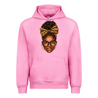 Fuchsia Pink afro woman messy bun Urban Hoodie - texasbilliewilder