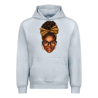 Heather Grey afro woman messy bun Urban Hoodie - texasbilliewilder
