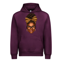 Mauve Wine afro woman messy bun Urban Hoodie - texasbilliewilder