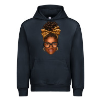 Navy afro woman messy bun Urban Hoodie - texasbilliewilder