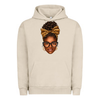 Pigment French Oak afro woman messy bun Urban Hoodie - texasbilliewilder