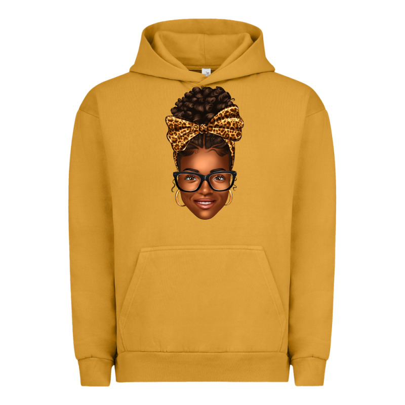 Afro Woman Messy Bun Urban Hoodie by texasbilliewilder | Teevron