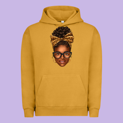 Afro Woman Messy Bun Urban Hoodie Designed By Texasbilliewilder