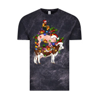 Cloud Black stacked christmas farm animals Vintage Tee - Artiststas