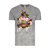 Cloud Rock stacked christmas farm animals Vintage Tee - Artiststas