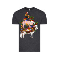 Vintage Black stacked christmas farm animals Vintage Tee - Artiststas