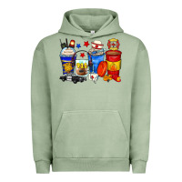 Pigment Oil Green dispatcher coffee cups Urban Hoodie - Zillion Design Studio