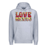 Heather Grey Love Mexico Premium Hoodie - texasbilliewilder