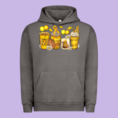Childhood Cancer Coffee Cups Urban Hoodie Designed By Zillion Design Studio