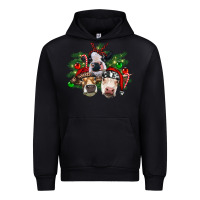 Black christmas cows with tree Urban Hoodie - RanaPortraitStore
