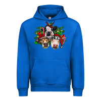 Cobalt christmas cows with tree Urban Hoodie - RanaPortraitStore