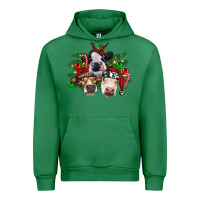 Emerald christmas cows with tree Urban Hoodie - RanaPortraitStore