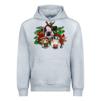 Heather Grey christmas cows with tree Urban Hoodie - RanaPortraitStore