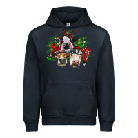 Navy christmas cows with tree Urban Hoodie - RanaPortraitStore