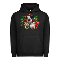 Pigment Black christmas cows with tree Urban Hoodie - RanaPortraitStore