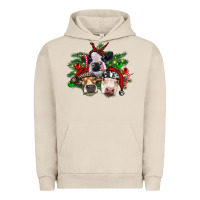 Pigment French Oak christmas cows with tree Urban Hoodie - RanaPortraitStore