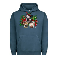 Pigment Midnight Navy christmas cows with tree Urban Hoodie - RanaPortraitStore