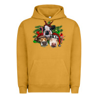 Pigment Peanut Butter christmas cows with tree Urban Hoodie - RanaPortraitStore