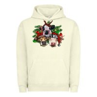 Pigment Pistachio christmas cows with tree Urban Hoodie - RanaPortraitStore