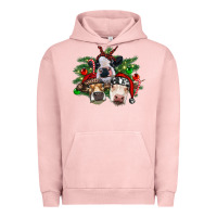 Pigment Salmon christmas cows with tree Urban Hoodie - RanaPortraitStore