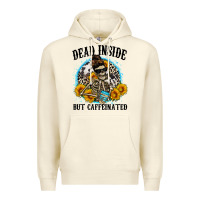 Sandshell dead inside but caffeinated Premium Hoodie - Zillion Design Studio