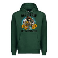 Sports Green dead inside but caffeinated Premium Hoodie - Zillion Design Studio
