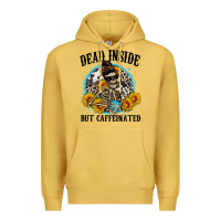 Dead Inside But Caffeinated Premium Hoodie | Teevron