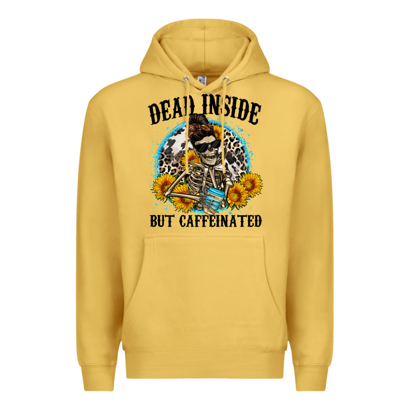 Dead Inside But Caffeinated Premium Hoodie by Zillion Design Studio | Teevron