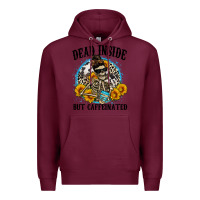 Burgundy dead inside but caffeinated Premium Hoodie - Zillion Design Studio