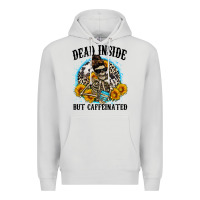 Dove Grey dead inside but caffeinated Premium Hoodie - Zillion Design Studio