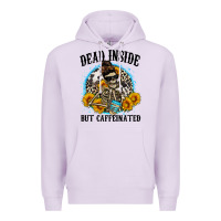 Lilac dead inside but caffeinated Premium Hoodie - Zillion Design Studio