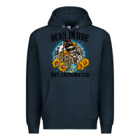 Navy dead inside but caffeinated Premium Hoodie - Zillion Design Studio