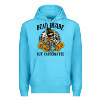 Ocean Blue dead inside but caffeinated Premium Hoodie - Zillion Design Studio