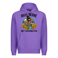 Purple dead inside but caffeinated Premium Hoodie - Zillion Design Studio