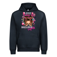 Navy just minding my balloon business messy bun Urban Hoodie - texasbilliewilder