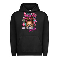 Pigment Black just minding my balloon business messy bun Urban Hoodie - texasbilliewilder
