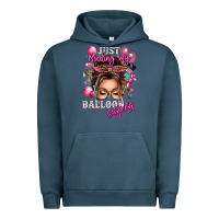 Pigment Midnight Navy just minding my balloon business messy bun Urban Hoodie - texasbilliewilder