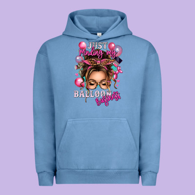 Just Minding My Balloon Business Messy Bun Urban Hoodie Designed By Texasbilliewilder