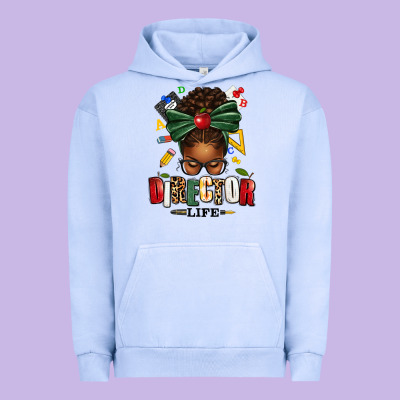 Director Life Afro Messy Bun Urban Hoodie Designed By Texasbilliewilder
